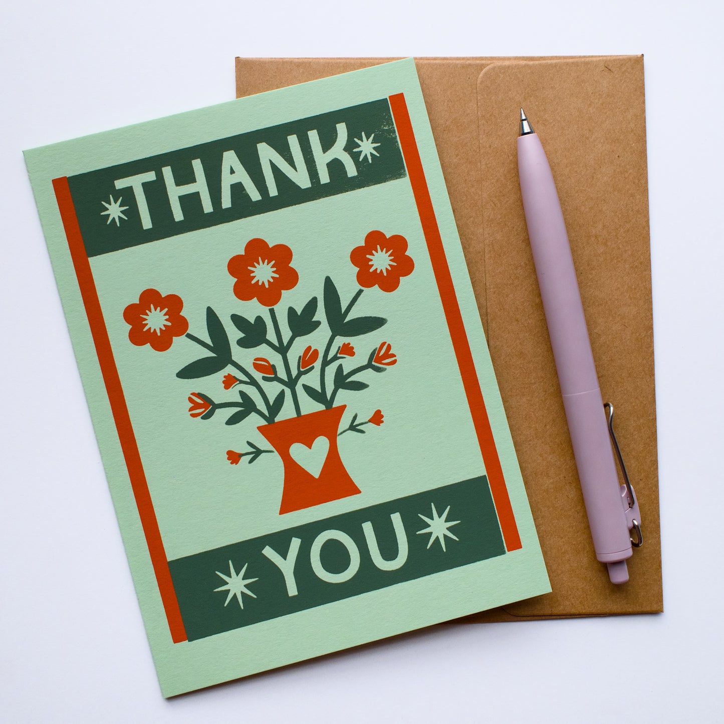 Thank You Screen Printed Card