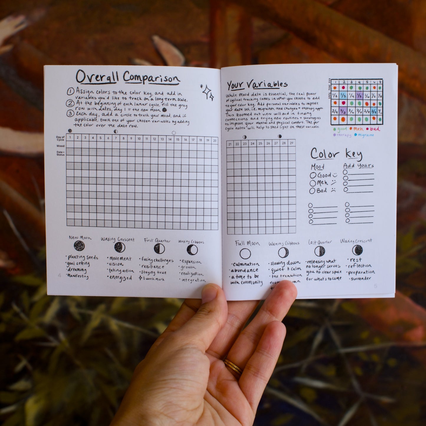 Lunar Cycle Tracking Zine