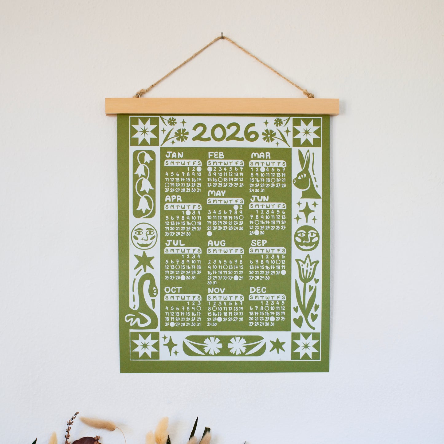 2026 Calendar Print - Green *Pre-Order*