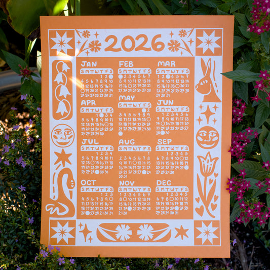 2026 Calendar Print - Orange *Pre-Order*
