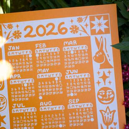2026 Calendar Print - Orange *Pre-Order*