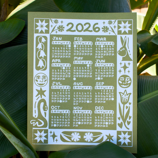 2026 Calendar Print - Green *Pre-Order*