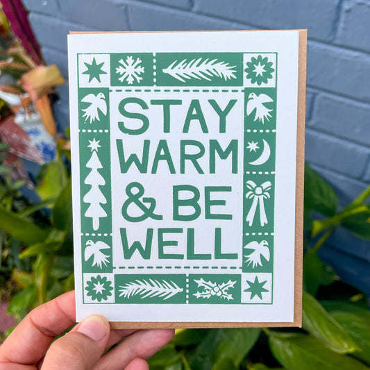 Warm Wishes Hand Printed Holiday Card