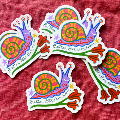 Better Late Than Never Snail Sticker