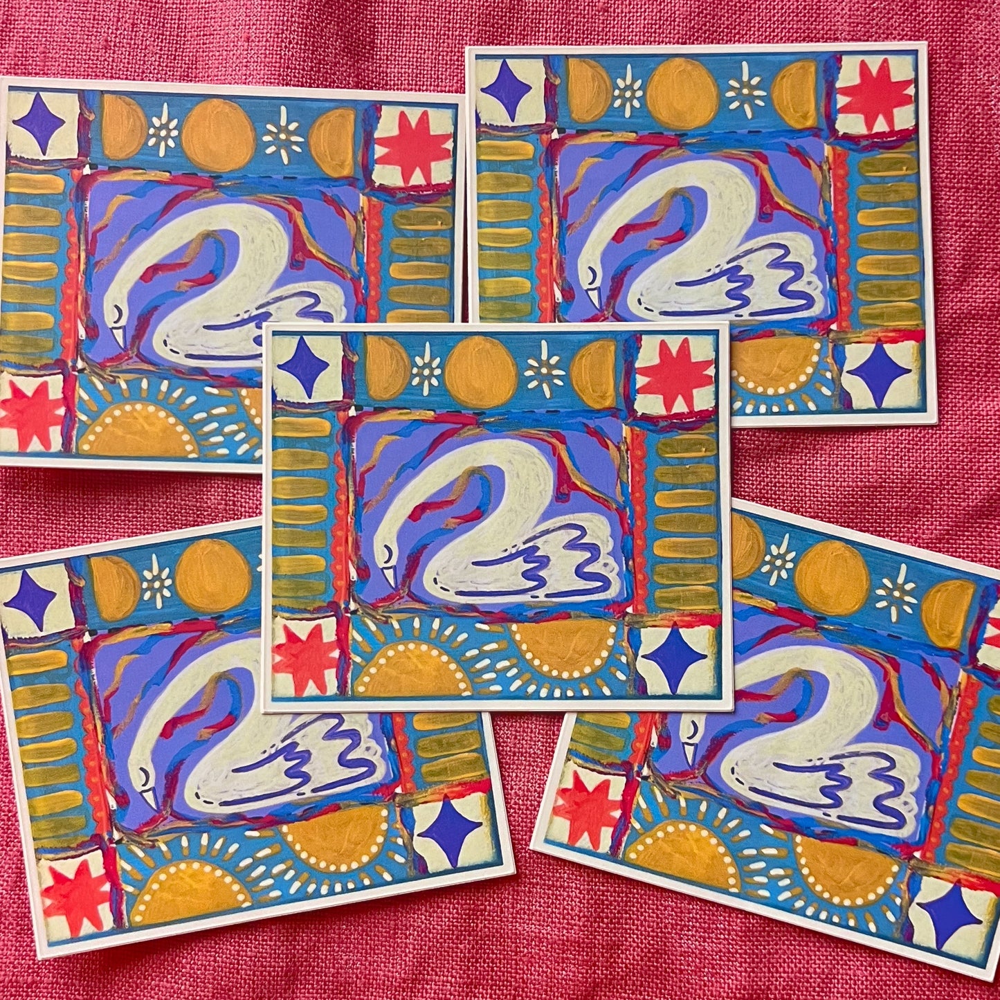 Quilted Swan Sticker