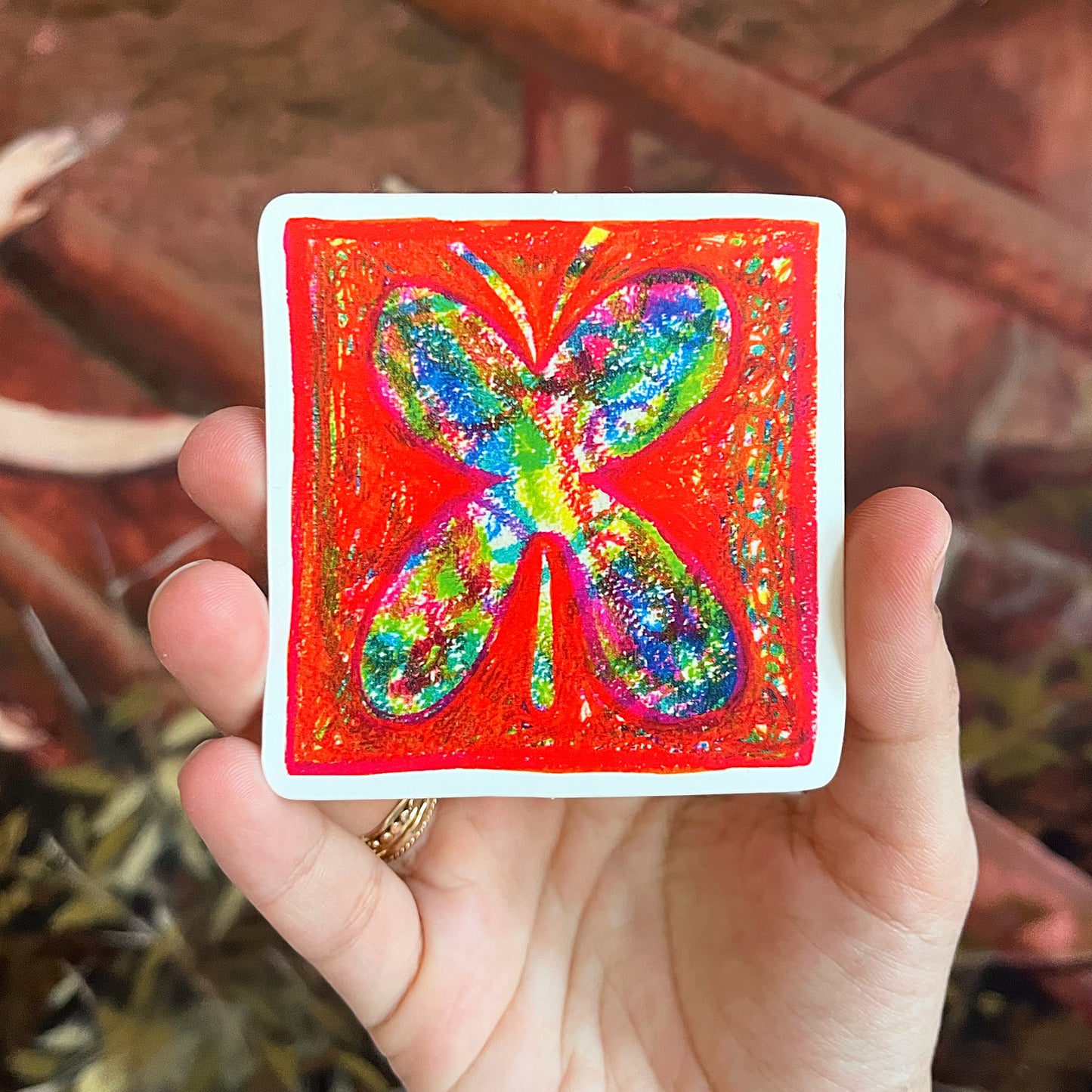 Rainbow Butterfly Sticker