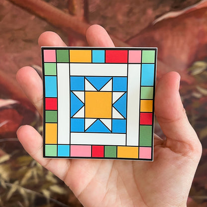 Rainbow Quilt Block Sticker